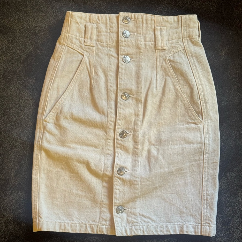 Isabel Marant Cream Pencil Denim Skirt